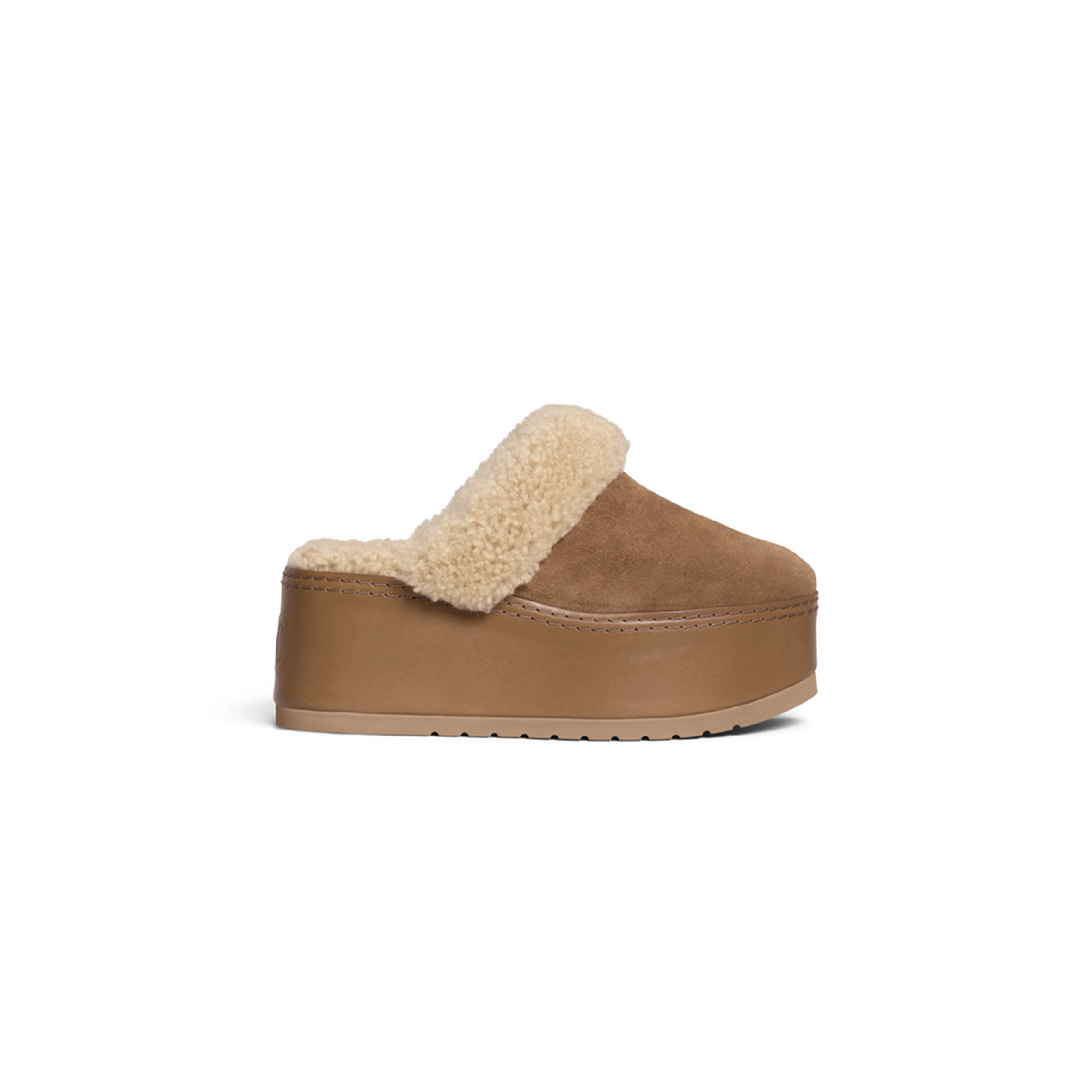 Ce**e dana wedge mule in suede calfskin and shearling 360084610c.18nc